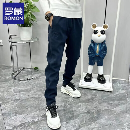 罗蒙春秋季运动休闲裤男痞帅百搭潮牌ins哈伦男士休闲裤子束脚韩版长 灰色 28