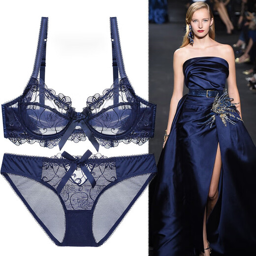 Victoria Palace Large Size Bra Ultra-Thin Transparent Bra Set Breathable Lace Sexy Mesh Large Size Women's Underwear Bra Pink 32/70A