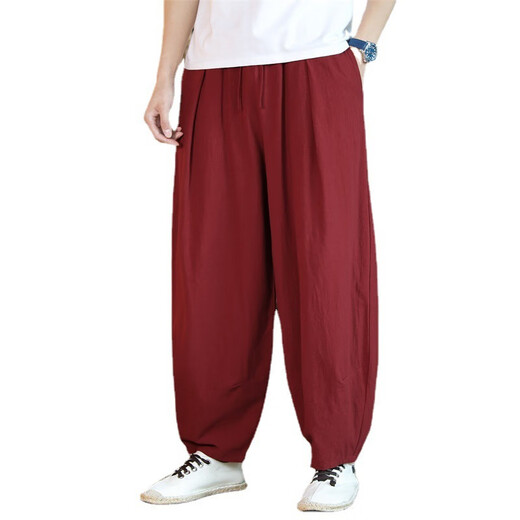 Pantalones de algodón y lino al estilo chino aclosmil Men Bloomers de rábano Bloomers japoneses