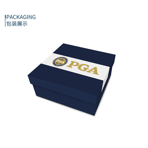 PGA高尔夫皮带 男士针扣皮带 头层牛皮腰带合金扣头 高端礼品 白色