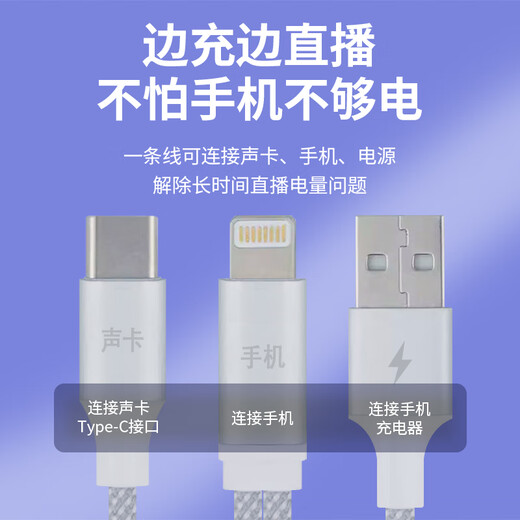 Aiken sound card special Android otg data cable mobile phone conversion cable iPhone rechargeable live broadcast Type-c data cable connection cable Android OTG cable (supports Android Type-C interface)