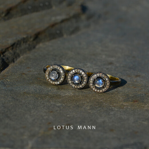 Kechu long-term update natural diamond inlaid with red sapphire tanzanite moonlight emerald opal cocktail ring rose red