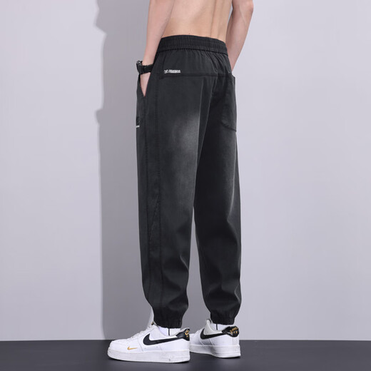 NASA BASE jeans hommes 2025 nouvel été mince ample tendance été neuf points sarouel en soie glacée vêtements de travail moderne gris XL recommandé 125-150Jin Jin équivaut à 0,5 kg