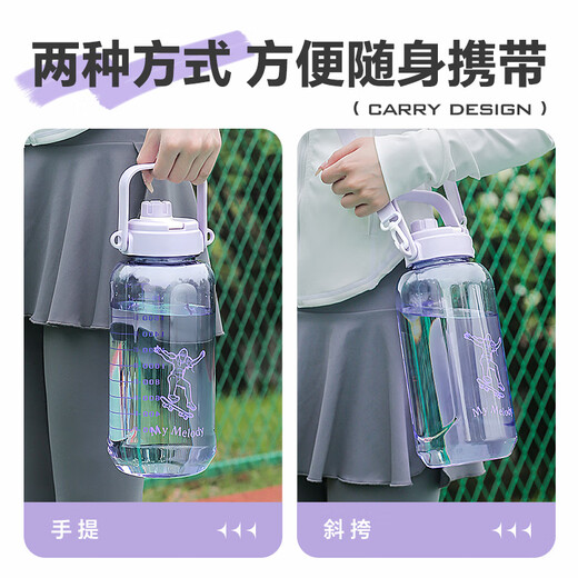 LNGA LANDGRE Germany imported high quality 2000ml large capacity water cup 2025 new style female summer high temperature resistant male student gray medium size - preferred food grade material 1500ml