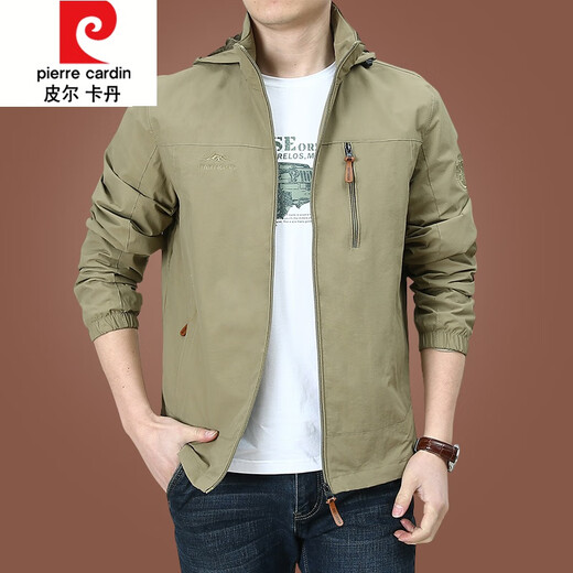
Pierre cardin outdoor men's jacket autumn and winter 2024 new middle-aged men's autumn tops plus velvet jacket men's spring and autumn thick 9898 black style plus velvet M