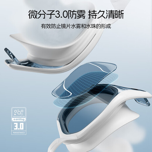 Li Ning (LI-NING) waterproof and anti-fog swimming goggles for men and women, high-definition swimming goggles, professional training flat swimming goggles 2802 black