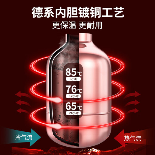 保温壶家用大容量304不锈钢内胆长效保温热水壶暖瓶结婚陪嫁 9277香槟金2.1升 内外304不 0ml