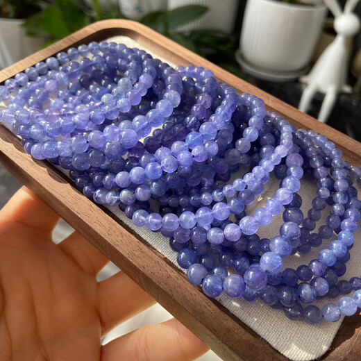 Pop Natural Tanzanite Bracelet Tanzania Heart of the Ocean Gem Amethyst Bracelet Women's Gift Spot Actual Shot Kj003 About 6.5mm