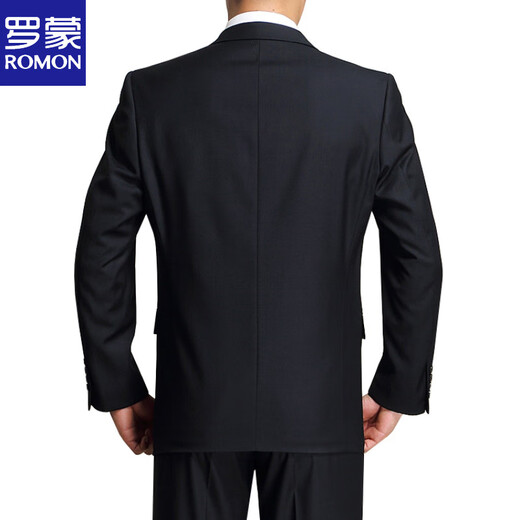 ROMON Men's casual suits, business-free ironing singles, spring and autumn, young and middle-aged work suits, formal suits, jackets, men's tops, pure black 3-button (single top) S 160 recommended for 102 Jin Jin equal to 0.5 kg.