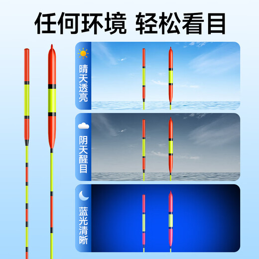 Xiaofengxian Wild Fishing Float Set, Luminous Float, Sensitive, Full Set, Bold, Eye-catching, Multi-water Area, Day and Night, Bite Hook, Color-Changing Float, 6 Small Bold, Multi-water Area Wild Fishing Set, ABS Float Box