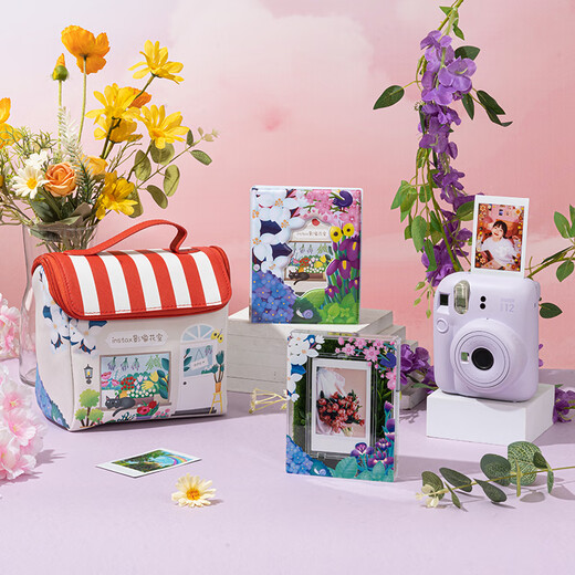 Fuji instax mini12 one-time imaging instant camera (mini11 instant camera upgraded version) Iris purple official version including imaging flower room accessory box