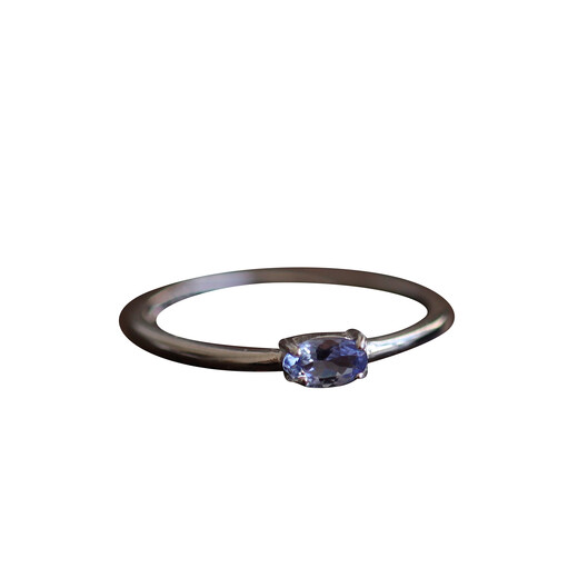 Fenpu OM really loves the ultra-fine gemstone ring, the beautiful blue-purple tanzanite 925 sterling silver gift for women, minimalist style