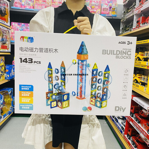 品智乐磁力积木DIY拼装组装管道男女孩动手动脑子玩具礼物套装 99 9925 磁力魔幻城堡滑道209PCS)