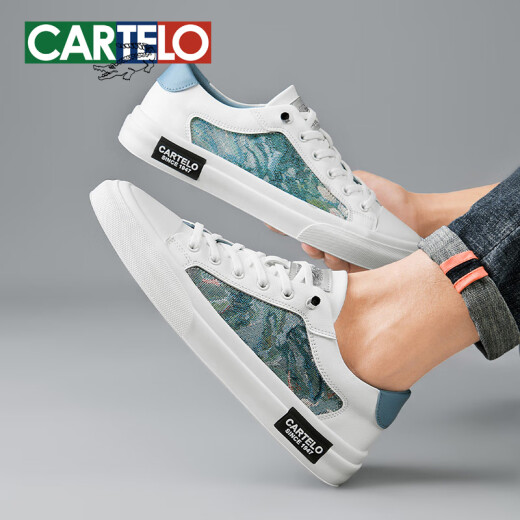 
CARTELO Shoes Men's Low-top Light Luxury Sports Board Shoes Men's Trendy and All-Match Casual Shoes Men's Autumn Students' Men's Shoes Ice Blue-Fashion Trendy-7374 40 Standard Sports Shoes Size