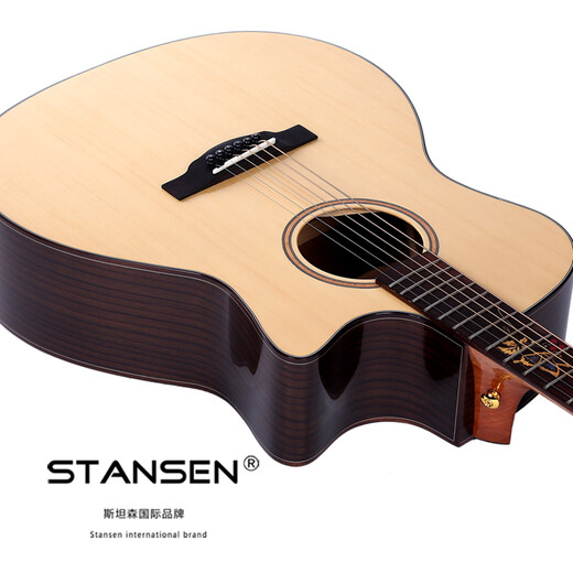 STANSEN斯坦森吉他STANSEN初心云鹤进阶吉他入门初学者民谣面单板吉它 T660C 缺角亮光（不带花泰勒桶）