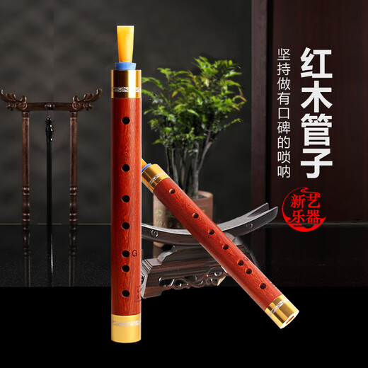 Yuelu Professionelles Mahagoni -Pfeif -Musikinstrument Eintuhrer Anfänger Erwachsener Spielen Tränengasgang Fisch Tintenfisch Misik Big F Tune + 8 große Geschenke