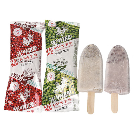 光明（Bright）绿豆棒冰  赤豆 经典冷饮冰淇淋冰激凌92g/支 绿豆18支(1656g)