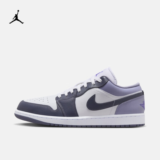 耐克（NIKE）Jordan官方耐克乔丹AJ1板鞋男子运动鞋夏季低帮缓震轻便553558 145白/薄雾灰蓝/暗蓝灰/彗星紫 45