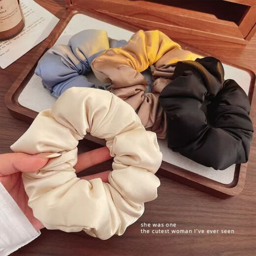 梅派丝枕头睡眠发圈女色缎面大肠发绳不伤发大号扎丸子头橡皮筋SN3883 枕头发圈4件套 99件套