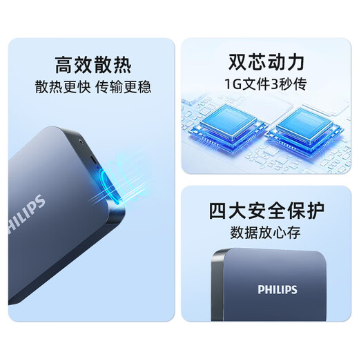 飞利浦（PHILIPS）10TB 移动硬盘 USB3.2 高速大容量31PD系列 3.5英寸 电脑机械硬盘 兼容Mac外接 外置存储办公家庭