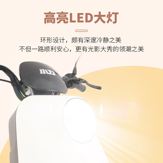 Xiaodao Electric Vehicle 60V20Ah Lead Acid Electric Motorcycle Smart Bluetooth Unlocked Electric Motorcycle Pedal Commuting Battery Car New Moonlight White-APP Bluetooth Unlocked