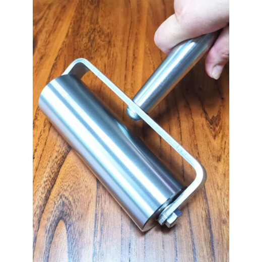 
XMSJ stainless steel press wheel double bearing solid press roller waterproof roll leather press iron roller self-adhesive sticker exhaust bubble 5cm stainless steel press wheel (about 695 grams metal handle D4