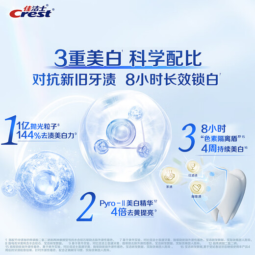 佳洁士锁白美白牙膏清新口气去牙渍去黄120g*7支京东自营