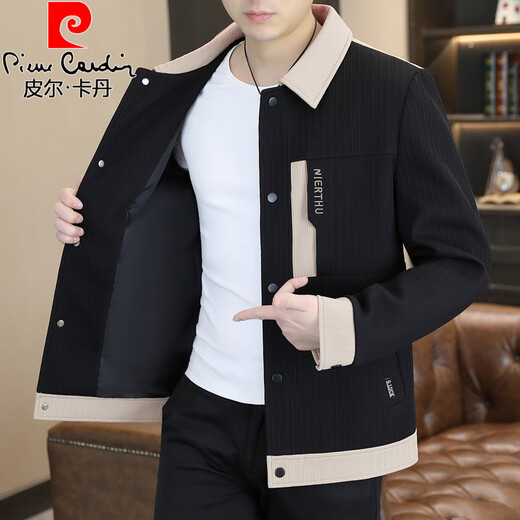Pierre Cardin (Pierre Cardin) design lapel jacket men's Korean version slim and trendy men's spring and autumn casual tops off-white L 100-120Jin Jin equals 0.5 kg