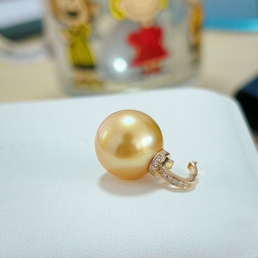 Changju 18K gold pendant empty support diamond buckle female pearl accessories thick gold large version detachable bottle head pendant new K white pendant support does not contain pearls