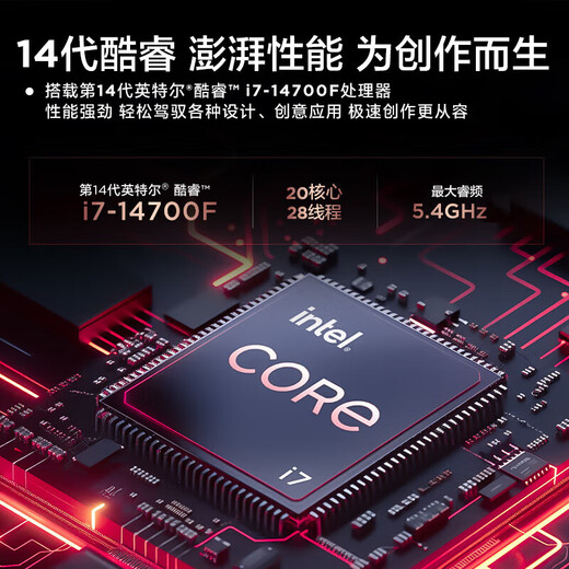 联想ThinkCentre P900c设计师游戏台式电脑主机(酷睿14代i7-14700F RTX4060Ti 32GDDR5 1T)国家补贴20%