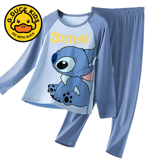 G.DUCKKIDS2025 new boys pajamas spring and autumn style modal long sleeves big children autumn teenagers and children's home clothing set S12159 100 size 8 recommended height 100-110, weight 3