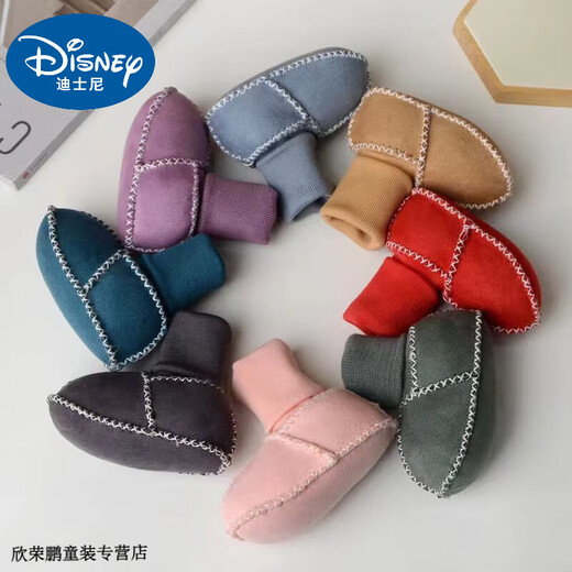 Disney Baby Sheepellin-in-One-Babyschuhe und Socken halten im Herbst- und Winterbaby-Baumwollschuhe weiche Sohlen und fallen nicht von Kleinkindschuhen 0-6-12 Elfenbein weiße Lambskin 1 Paar Eingröße innere Länge 11 cm (0-6 Monate) verdickt.