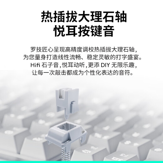 Logitech ALTO KEYS K98M Amber Series AI customized wireless mechanical keyboard hot-swappable marble switches white