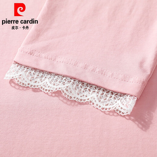 Pierre Cardin reines Baumwoll 70-viertel-Hülsen-T-Shirt für Frauen Lose Temperament Alter reduzierende rosa mittelschließende Frühlings- und Herbst-Sommerkleidung 2025 Neues Top W6160 Graupulver + W6172 ICE Blue M (Empfohlen 80-105 Jin [Jin gleich 0,5 kg]))
