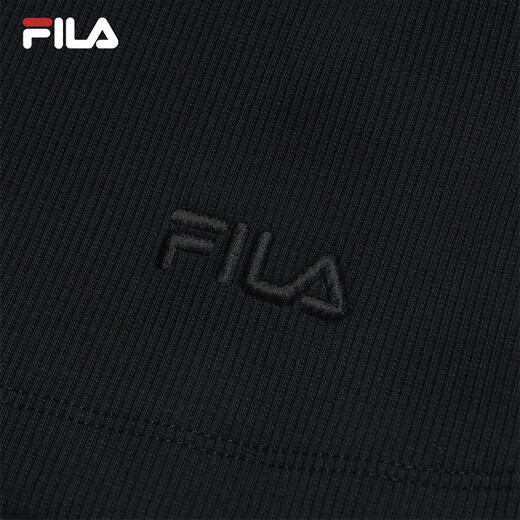 FILA 斐乐官方女子针织背心2025夏新款时尚休闲简约修身无袖上衣 正黑色-BK XS 155/76A/XS