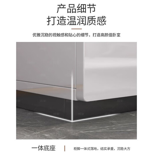 Yilande simple bedside table bedroom modern simple storage bedside table small apartment storage cupboard bedside table 40cm wide A double drawer 40*41*45cm black base-A