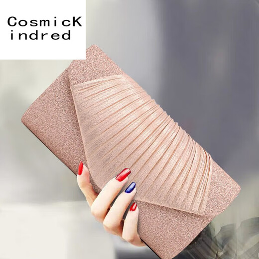 CosmicKindred2025新款时尚女士晚宴手拿包链条小包名媛宴会包配旗袍礼服手抓包 银色