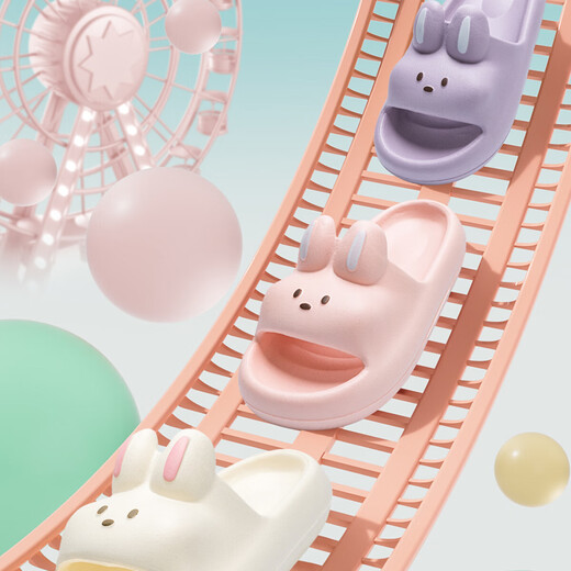 Jialiya Cute Soft Soled Children's Slippers for Girls Summer Indoor Home Bathing Non-Slip Wear-Resistant Rabbit Sandals for Boys White Cute Rabbit Size 34 Inner Length 215mm