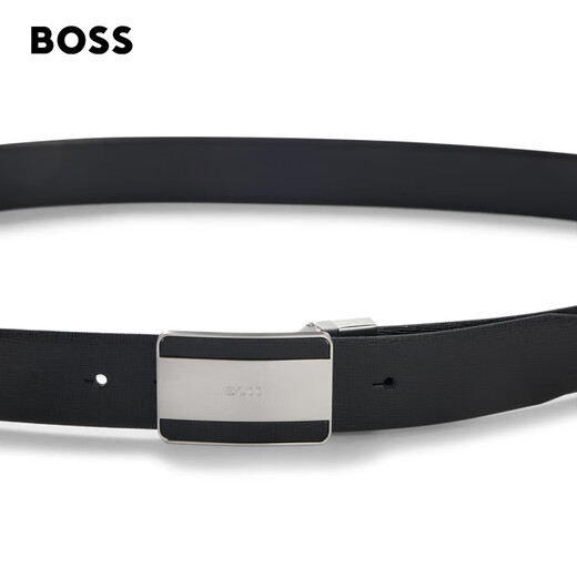 Hugo Boss BOSS New Year's Gift Men's Textured Finished Leather Reversible Belt 001-Black EU ONESI