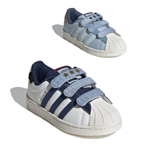 阿迪达斯 （adidas）童鞋24秋男女童经典魔术贴板鞋运动鞋IH3290IH3291 /学院藏青蓝/汉玉白 IH3290 30 11.5K(适合脚长18)