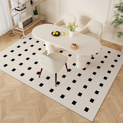 Dining table floor mats can be scrubbed, oil-proof, waterproof, soundproof, carpet, floor, chair protection cushion can be freely cut. Grid NA7371 1 piece 200*300CM