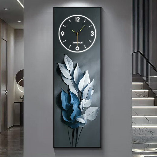 Xiaoxiao Painting Zhong Family Daye Dayuan Entrance Decoration Drawing Clock Wall Clock Living and Dial Light Dial Corridor Wall Light Hanging DQ6198 [Dial No Light Style] 35 inches [30*90cm]