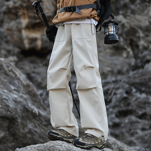 POUM American outdoor mountaineering pants men's autumn and winter paratrooper sports overalls 8398 beige XL