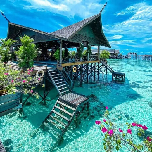 Malaysia's Semporna Town Sea View Hotel Boutique B&B Winter Vacation Room Internet Celebrity Resort Water House Check-in Royal Resort 2 days and 1 night