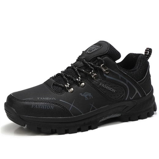 Broken size clearance camel shoes for men's leather waterproof outdoor sports shoes non-slip large size men's hiking shoes black-WG14088 40