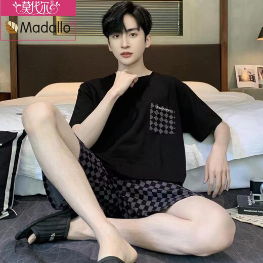 
Modal summer pajamas for men short-sleeved modal thin style for teenagers who are ice silk in summer can wear home clothes suits outside. Cool Modal ~ 686 L men (suggested height 170, weight 10