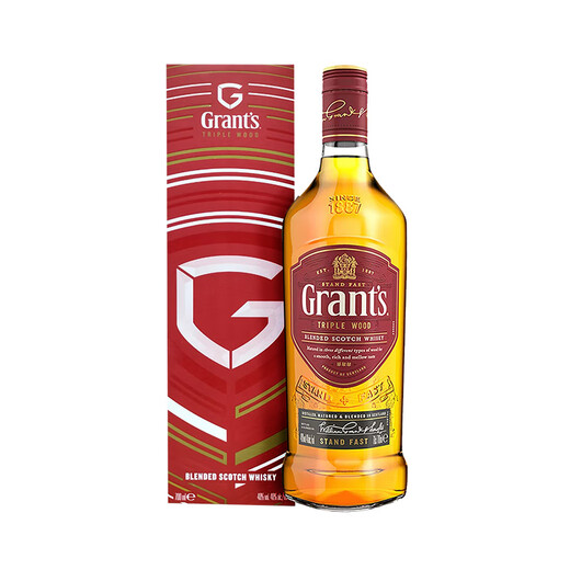 格兰（Grant's）三桶陈酿 英国 原装进口 洋酒 苏格兰 调配型威士忌 格兰三桶700ml（有码有盒）