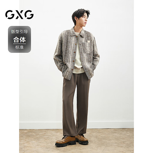 GXG Men's Shopping Mall Brown Lapel Jacket Brown 175/L