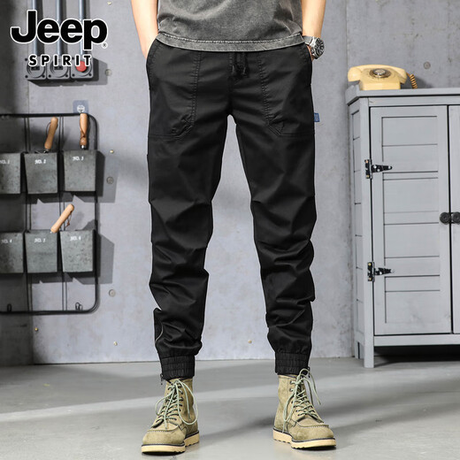 Jeep Spirit Jeep Pantalon décontracté pour les hommes en hiver plus en velours épaissi des remorqueurs lâches sport neuf parties Longueur de travail 679 Green militaire plus velours 28