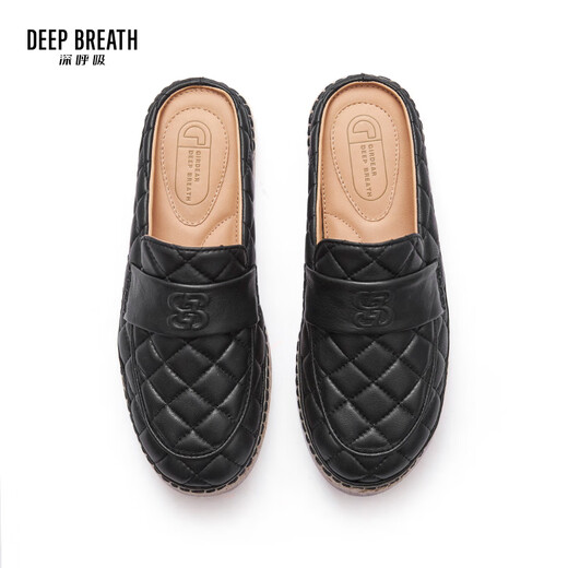 Deep Atem Tief Atem Frauenschuhe Freizeitpreis vielseitiger Müller Slipper Fischerschuhe Frauen AX11154 Schwarz 37